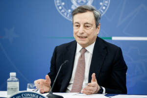 Conferenza stampa di Mario Draghi al termine del Consiglio dei ministri