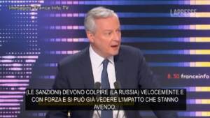 Ucraina, Bruno Le Maire: “Faremo crollare l’economia russa”