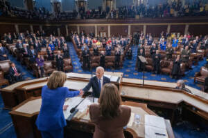 Washington, il primo discorso del presidente Joe Biden sullo stato dell'Unione
