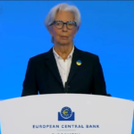 Christine Lagarde con la spilla dell’Ucraina