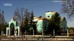 Ucraina, a Chernihiv una chiesa ridotta in macerie dai bombardamenti