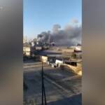 Ucraina: fiamme al porto di Berdyansk