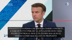 Ucraina, Macron: “Non userei parola macellaio per Putin”