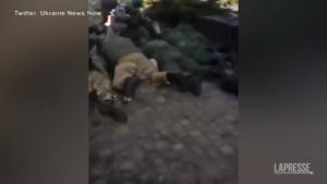 Ucraina: prigionieri russi nelle mani delle forze di Kiev, sdraiati con la faccia a terra
