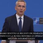 Ucraina, Stoltenberg: “La Russia non si sta ritirando ma riposizionando”