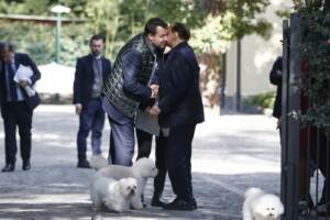 Roma, incontro dei leader di centro destra presso la villa sull’Appia dove risiede Silvio Berlusconi