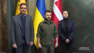 Ucraina, Zelensky incontra Sanchez e Frederiksen