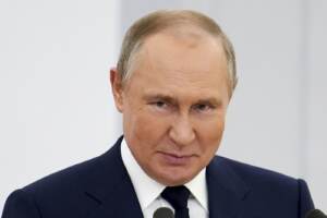 Vladimir Putin alla cerimonia di premiazione dei medagliati russi delle Olimpici di Pechino 2022