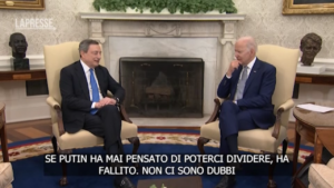 Draghi alla Casa Bianca: “Nostre nazioni sempre unite, guerra ha rafforzato legame”