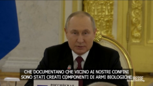 Ucraina, Putin: “Create armi biologiche vicino nostri confini”