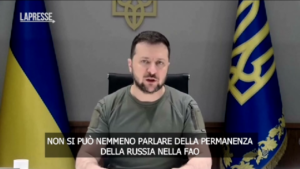 Ucraina, Zelensky chiede l’esclusione della Russia dalla Fao