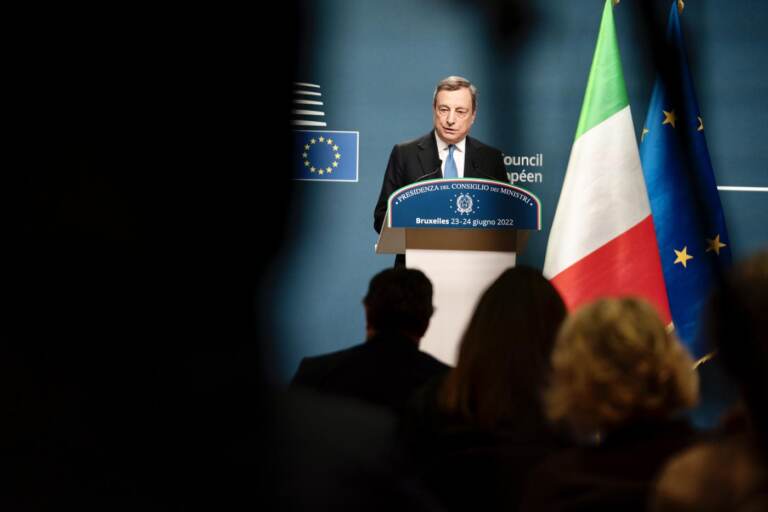 Il Presidente del Consiglio, Mario Draghi a Bruxelles - La conferenza stampa