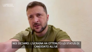 Ucraina, Zelensky: “Orgogliosi per aver ottenuto lo status di candidati Ue”