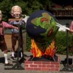 Clima: al G7 la protesta di Oxfam, i leader con la Terra sul girarrosto