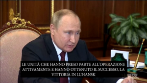 Ucraina, Putin: “Luhansk un successo, mi auguro che prosegua così”