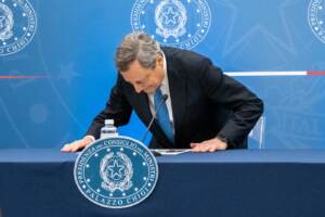 Conferenza stampa del Presidente Draghi con i Ministri Orlando e Giorgetti
