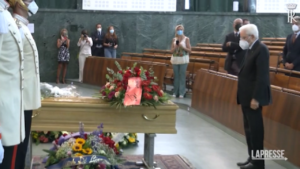 Italian President Mattarella at funeral of Professor Luca Serianni