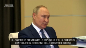 Ucraina, Putin: “I residenti delle repubbliche del Donbass dovrebbero trascorrere un inverno in condizioni umane”