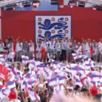 Calcio: Europeo femminile, i festeggiamenti dell’Inghilterra a Trafalgar Square