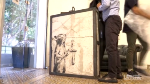 L’opera di Banksy per la Cisgiordania ricomparsa in una galleria d’arte a Tel Aviv