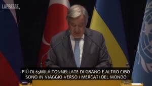 Ucraina, Guterres: “Emozionante vedere la nave con il grano di Odessa”