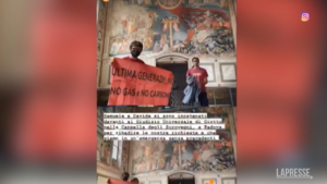 Clima, blitz degli attivisti di Ultima Generazione a Padova