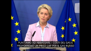 von der Leyen: “Price cap a gas russo per tagliare entrate Mosca”