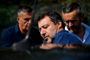 Visita del segretario della Lega Matteo Salvini al canile sanitario di Milano di Via Aquileia