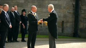 End of Empire: Charles receives the keys to the city in Edinburgh