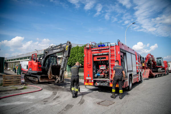 Sede della Nitrolchimica di San Donato distrutta ieri da un incendio