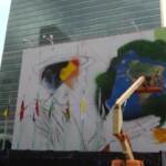Murale sul clima dipinto sull’edificio delle Nazioni Unite