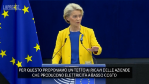 Energia, von der Leyen: “Da tetto ricavi aziende 140 miliardi di euro per gli Stati”