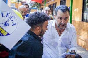 Milano, Bocciofila Caccialanza: incontro di Matteo Salvini e Attilio Fontana con i cittadini