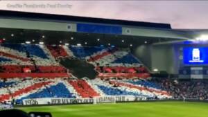 Rangers-Napoli, la coreografia per la Regina
