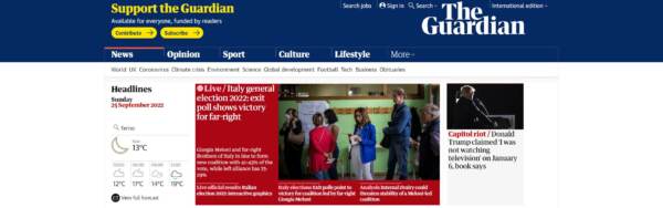 Elezioni, il Guardian: “Chiara vittoria per la coalizione di destra”