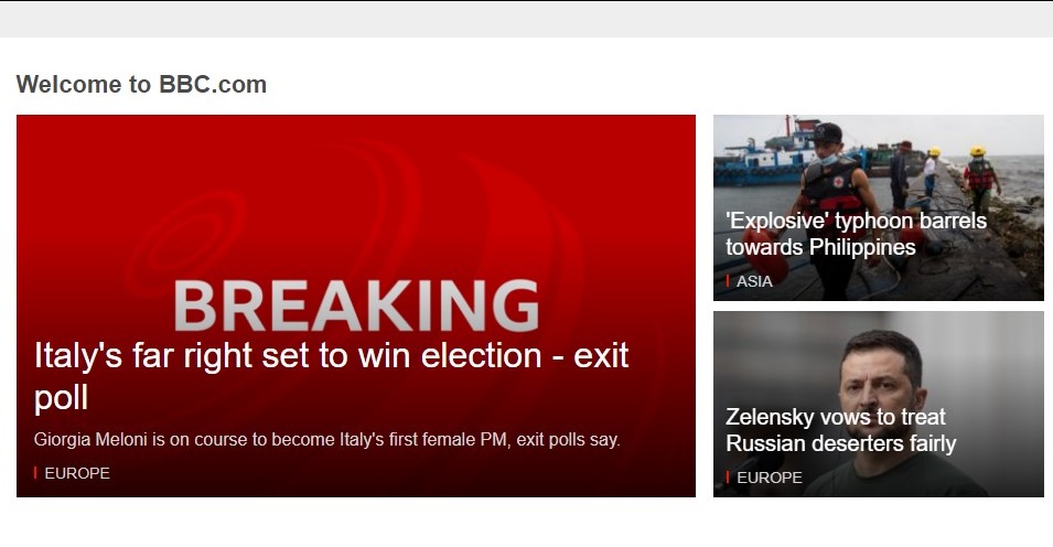 Elezioni, Bbc: “Meloni verso vittoria”