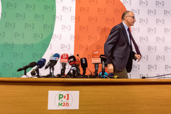 Elezioni - il segretario PD Enrico Letta commenta il risultato delle elezioni