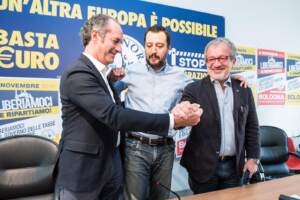 Conferenza stampa Lega Nord con Matteo Salvini, Luca Zaia e Roberto Maroni