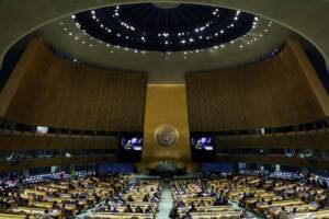 New York, Zelensky in videoconferenza alla 77a sessione dell'ONU