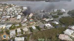 Florida, la devastazione causata dall’uragano Ian vista dall’alto