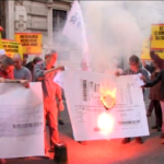 Roma: bruciano le bollette sotto Cassa depositi e prestiti