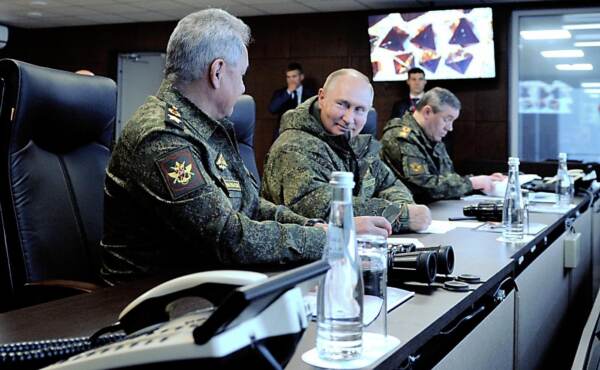 President Vladimir Putin at Vostok-2022 military exercises in Primorye Territory