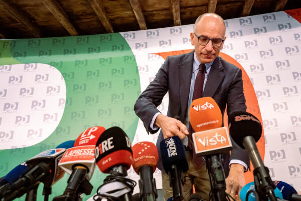 Elezioni - il segretario PD Enrico Letta commenta il risultato delle elezioni