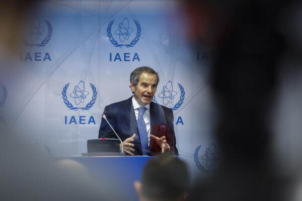 Vienna, conferenza stampa del direttore generale dell'AIEA Rafael Mariano Grossi