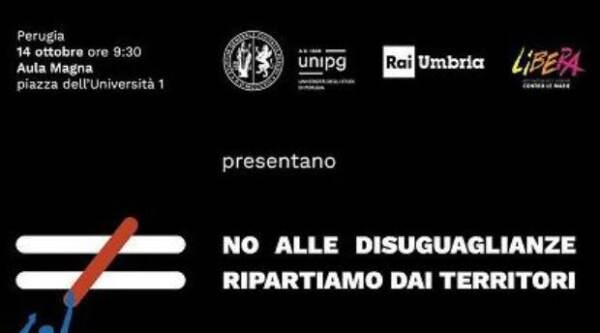 Diritti, convegno contro disuguaglianze: Ateneo Perugia con Rai e Libera
