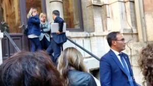 Governo, Meloni e Salvini a colloquio in cortile Camera