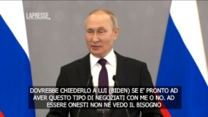 Ucraina, Putin: “Negoziati con Biden? Non vedo ncessità”