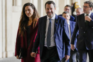 Matteo Salvini con la fidanzata Francesca Verdini