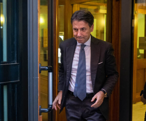 Camera, dichiarazioni alla stampa del presidente M5S Giuseppe Conte