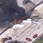 Florida, autocisterna in fiamme sull’autostrada: 4 feriti